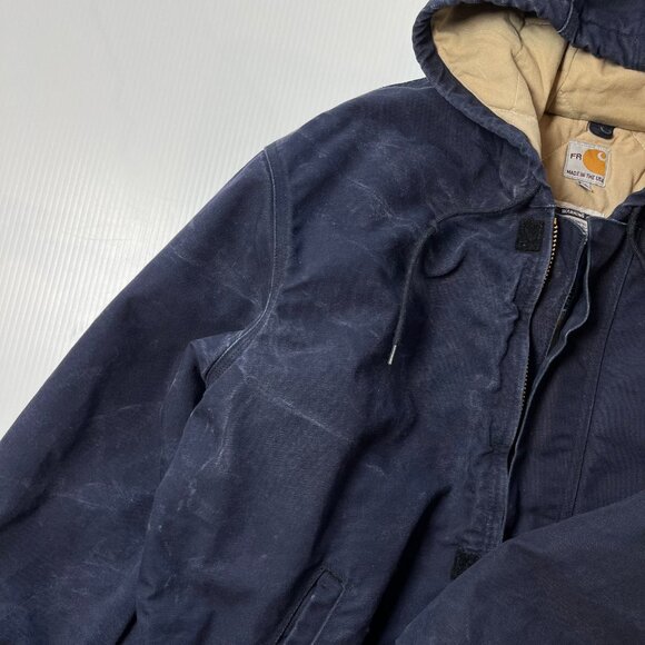 Vintage Carhartt FR Quilted Hooded Zip Jacket XXL - Picture 8 of 10